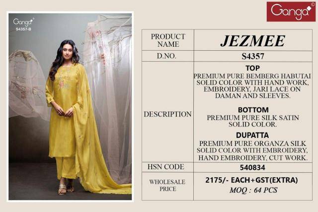 Ganga jezmee 4357 Designer dress materials in Kolkata